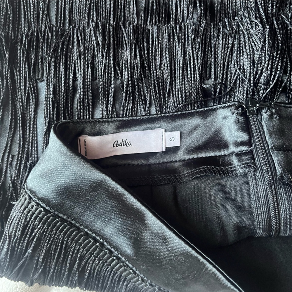 ADIKA- Black Fringe Skirt